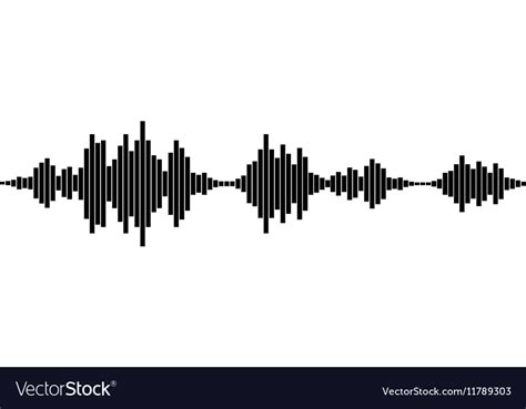 Black and white sound waves Royalty Free Vector Image