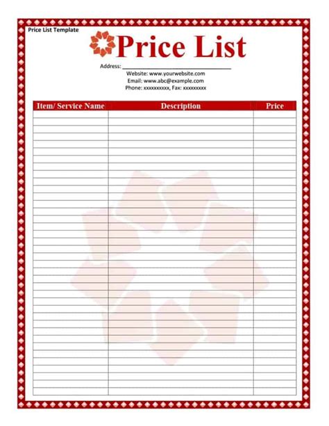 26+ Price List Templates in Word & Excel