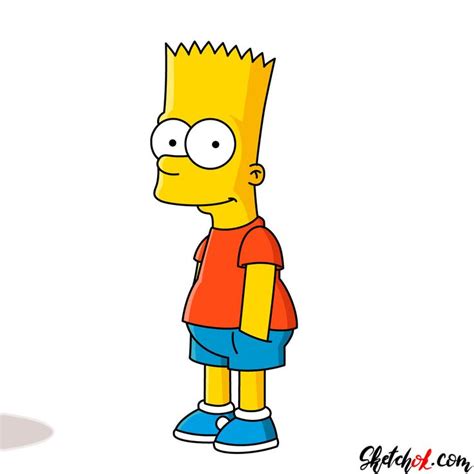 How to draw Bart Simpson - Step by step drawing tutorials | Bart ...