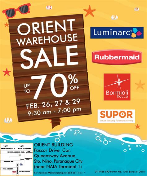 Orient Warehouse Sale: February 26, 27, & 29, 2016 | Manila On Sale