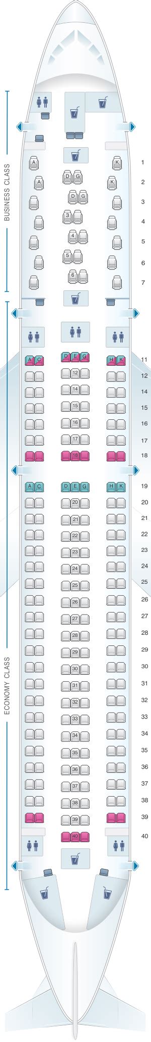 Seat Map Austrian Airlines Boeing B767 300 ER V2 | SeatMaestro