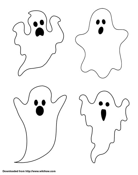 Printable Ghosts - wikiHow | Plantillas de halloween, Decoraciones ...