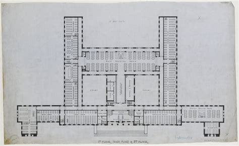 Designs for the University Library, Cambridge: 1st (main) and 2nd floor ...