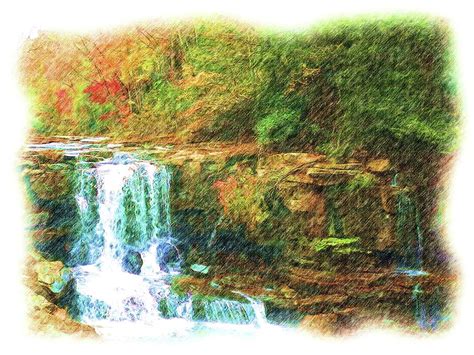 West Virginia Waterfalls - A Colored Pencil Drawing Photograph by ...