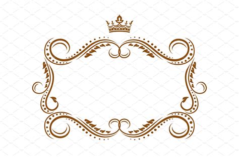 Royal frame with crown, border | Vector Graphics ~ Creative Market