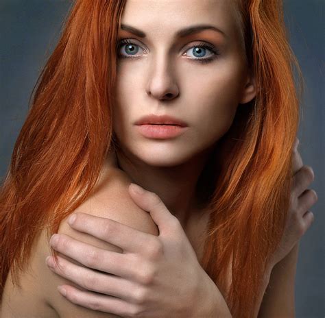 portrait-of-beautiful-young-redhead-woman image - Free stock photo ...