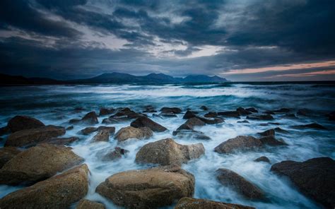 2880x1800 Storm Sea Rocks Long Exposure Macbook Pro Retina ,HD 4k ...