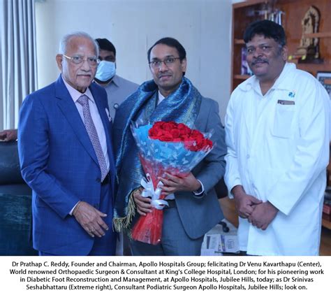 Dr Prathap C. Reddy felicitates Dr Venu Kavarthapu, World-renowned ...