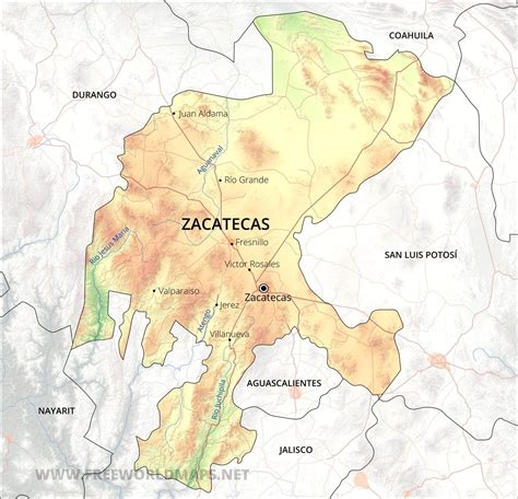 Map Of Zacatecas Mexico - Now And Its Bloody History