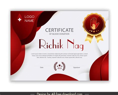 Blood Donation Certificate Design