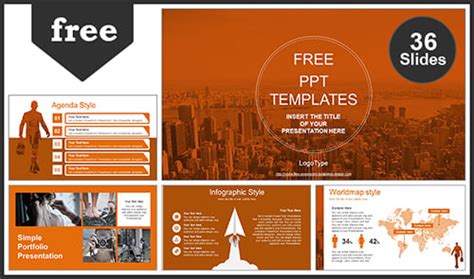 Free business powerpoint templates download orange - flyras