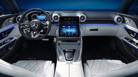 2022 Mercedes-AMG SL's interior has four seats and a hinged touchscreen ...