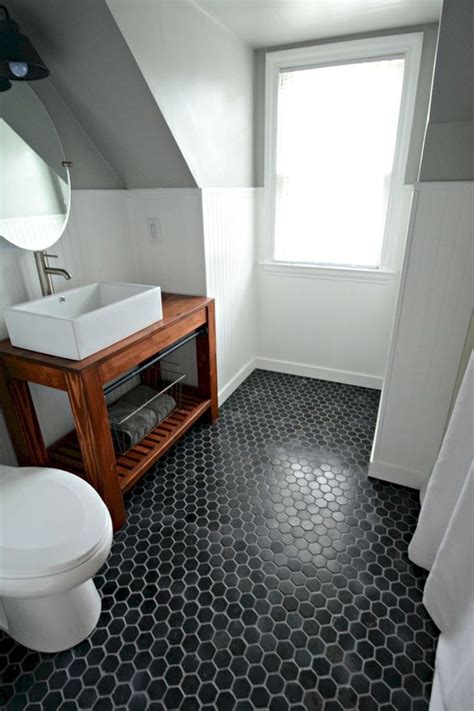 Bathroom Floor Tile Design | DECOR IT'S | Black tile bathrooms, Black ...