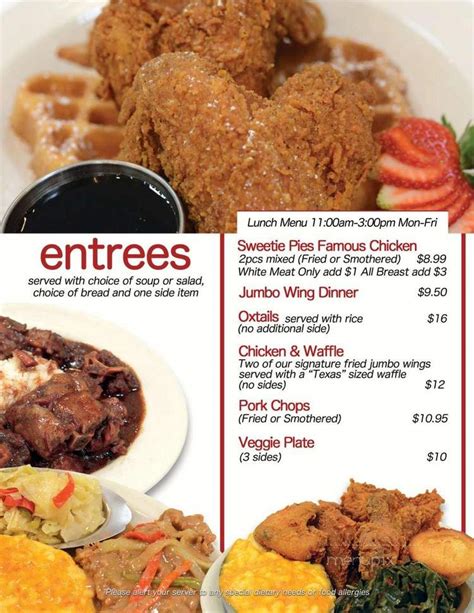 Online Menu of Sweetie Pie's, Houston, TX