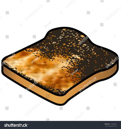 A Piece Of Burnt Toast. Stock Vector Illustration 114988315 : Shutterstock