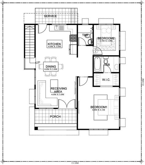 Two Bedroom House Design Plans - Attractive Two Bedroom House Plan ...