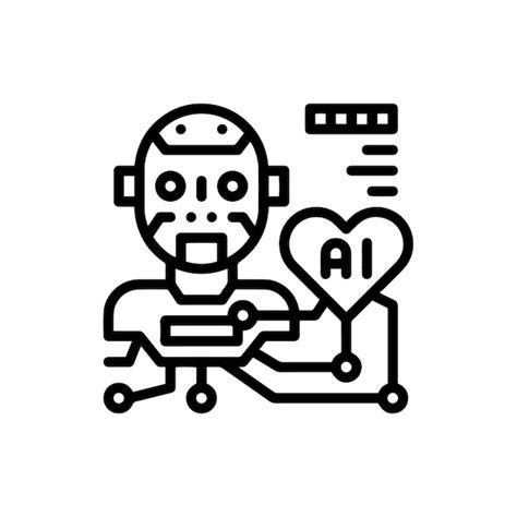 Premium Vector | Black and white artificial intelligence program vector ...