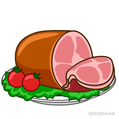 Sliced Meat on Plate Clip Art Free PNG Image｜Illustoon