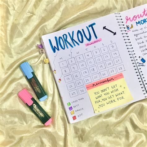 Workout Tracker for Bullet Journal | Fitness Journal Aesthetic