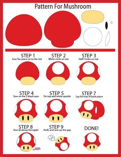 Mario mushroom plushie pattern Super Mario Bros Party Ideas, Super ...