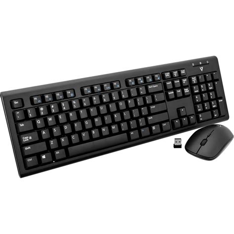 V7 Wireless Keyboard & Mouse Set (Black) CKW200US B&H Photo Video