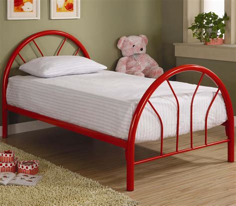 Brooklyn Twin Red Metal Bed | Kids' Beds