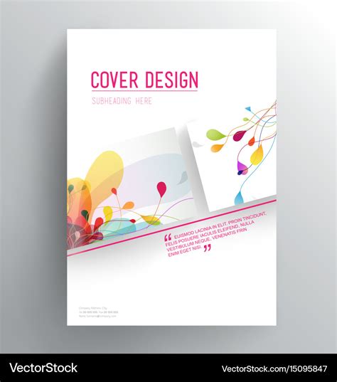 Book cover design template with abstract colorful Vector Image