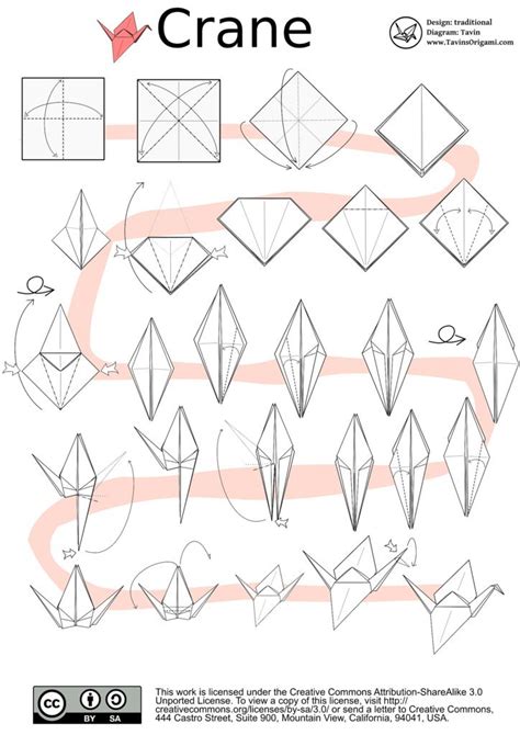 Origami Crane Diagram | Origami crane, Origami diagrams, Origami easy