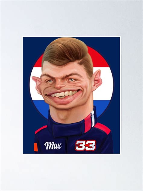 "Max Verstappen 33 Caricature " Poster for Sale by ROSAVA-CA | Redbubble