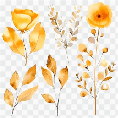 Premium Vector | Vector gold floral