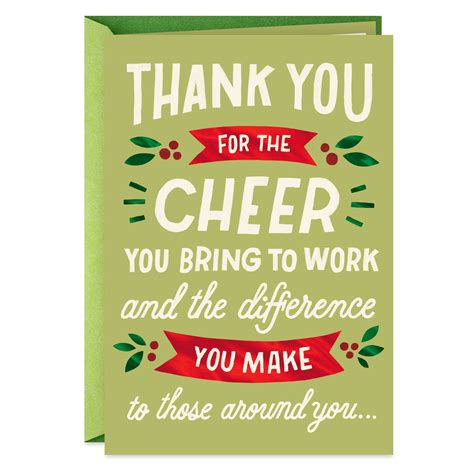 Cheerful Co-Worker Thank You Christmas Card - Greeting Cards - Hallmark