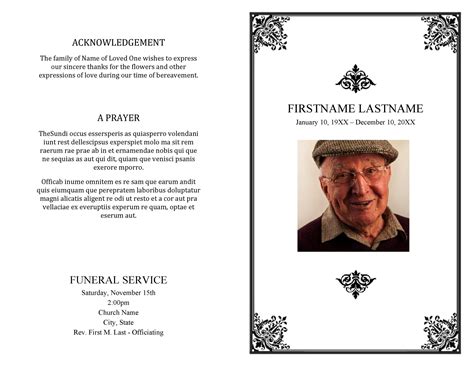 Funeral Program Template For. Mac - Printable Word Searches