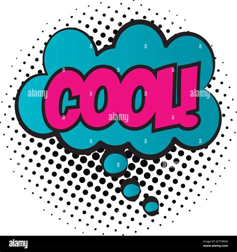 expression cloud with cool word pop art fill style vector illustration ...