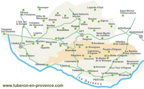 Carte du Luberon en Provence