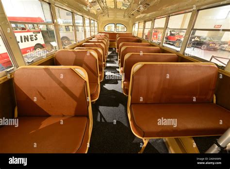 An American vintage bus interior Stock Photo - Alamy