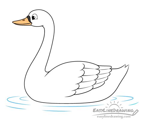 How To Draw A Swan Step By Step - EasyLineDrawing