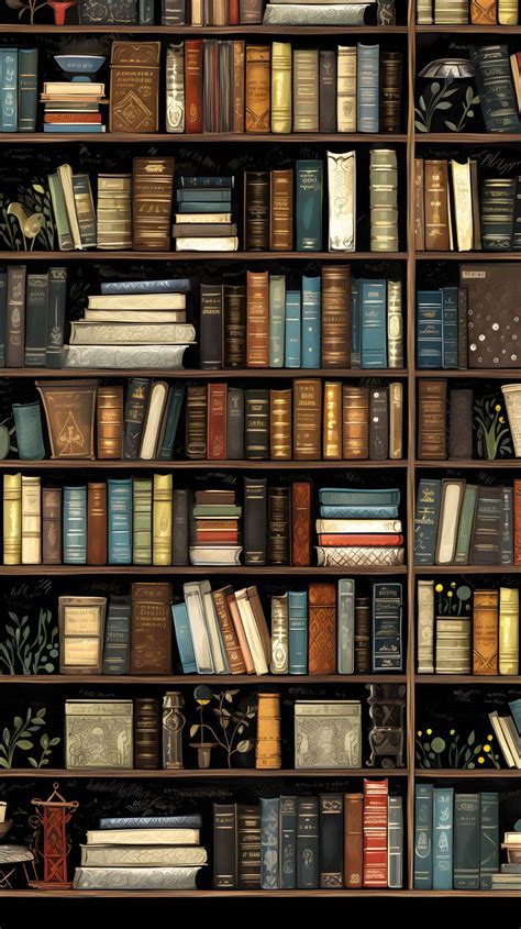 Vintage Delights: Bookshelf Wallpaper | Book wallpaper, Dark academia ...