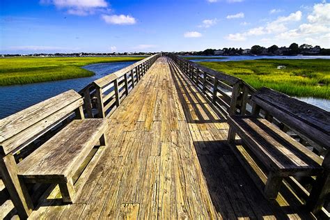 Walkway - Pitt Street Bridge Mt Pleasant Sc Photograph by John Lindroth