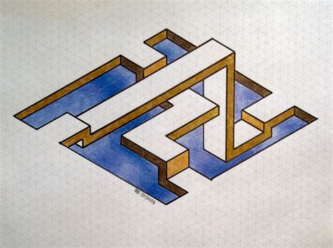 impossible shape Isometric Shapes, Isometric Drawing, Triangle Drawing ...