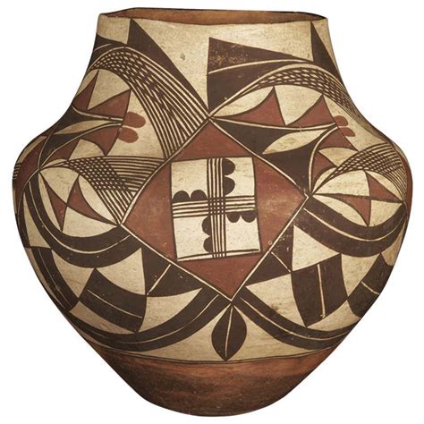 Antique Native American Polychrome Pottery Jar, Acoma 19th Century at ...