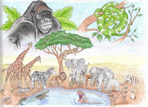 African Animals Drawing at GetDrawings | Free download