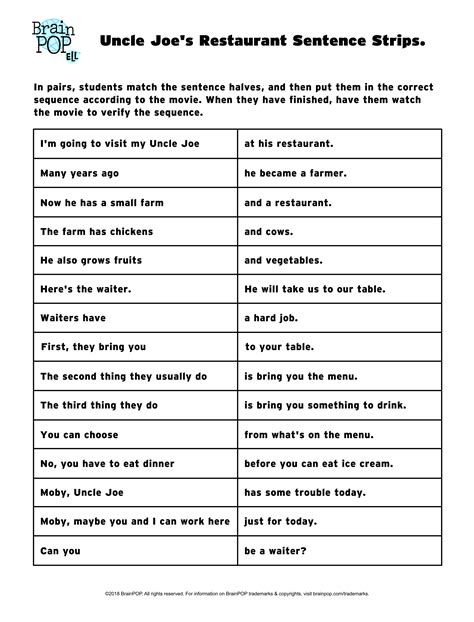 Printable Sentence Strips