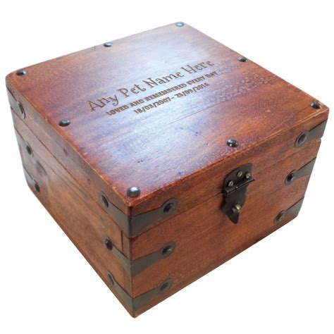 Large Remembrance Wooden Pet Urn Cremation Ashes Dog Pet Ash Box ...