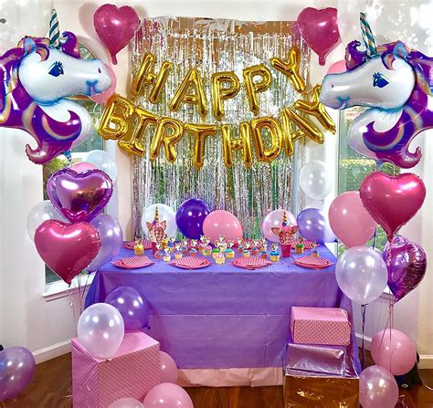 Unicorn Party Decoration Kids Birthday Party Decoration Golden Foil ...