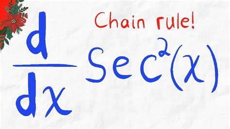 Derivative of sec^2(x) with Chain Rule | Calculus 1 Exercises - YouTube