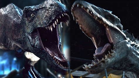 Jurassic World T Rex vs Indominus Rex (SPOILER)1080p HD - YouTube