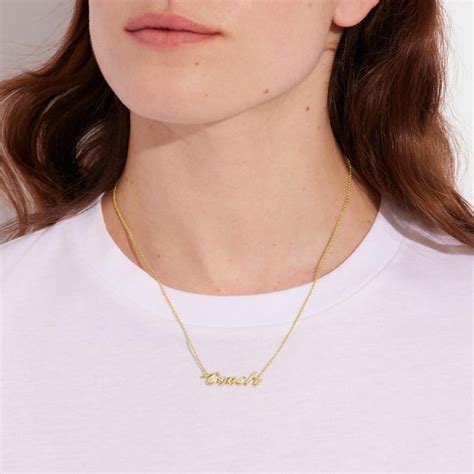 Coach Outlet Logo Script Necklace | Shop Premium Outlets