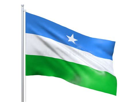 Puntland Flag Waving on White Background, Close Up, Isolated. 3D Render ...