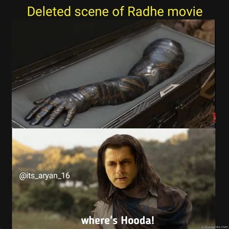 Deleted scene from Radhe movie Wheres Hooda meme - IndiaMemes.com