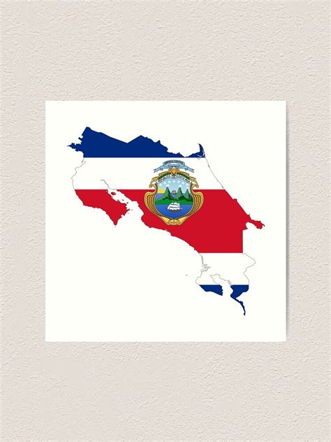 "COSTA RICAN FLAG, MAP OF COSTA RICA" Art Print for Sale by CasaLatina ...